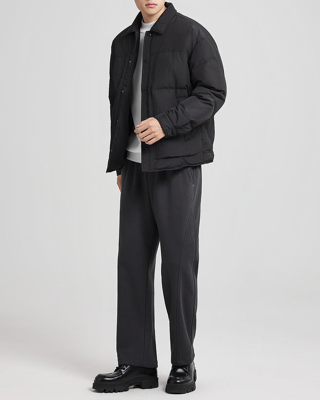 Talvinen ruudullinen ylellinen jacquard-untuvatakki