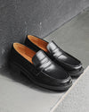 Black Penny Loafers -nahkaiset loaferit