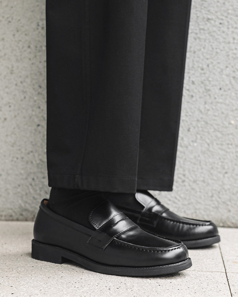 Black Penny Loafers -nahkaiset loaferit