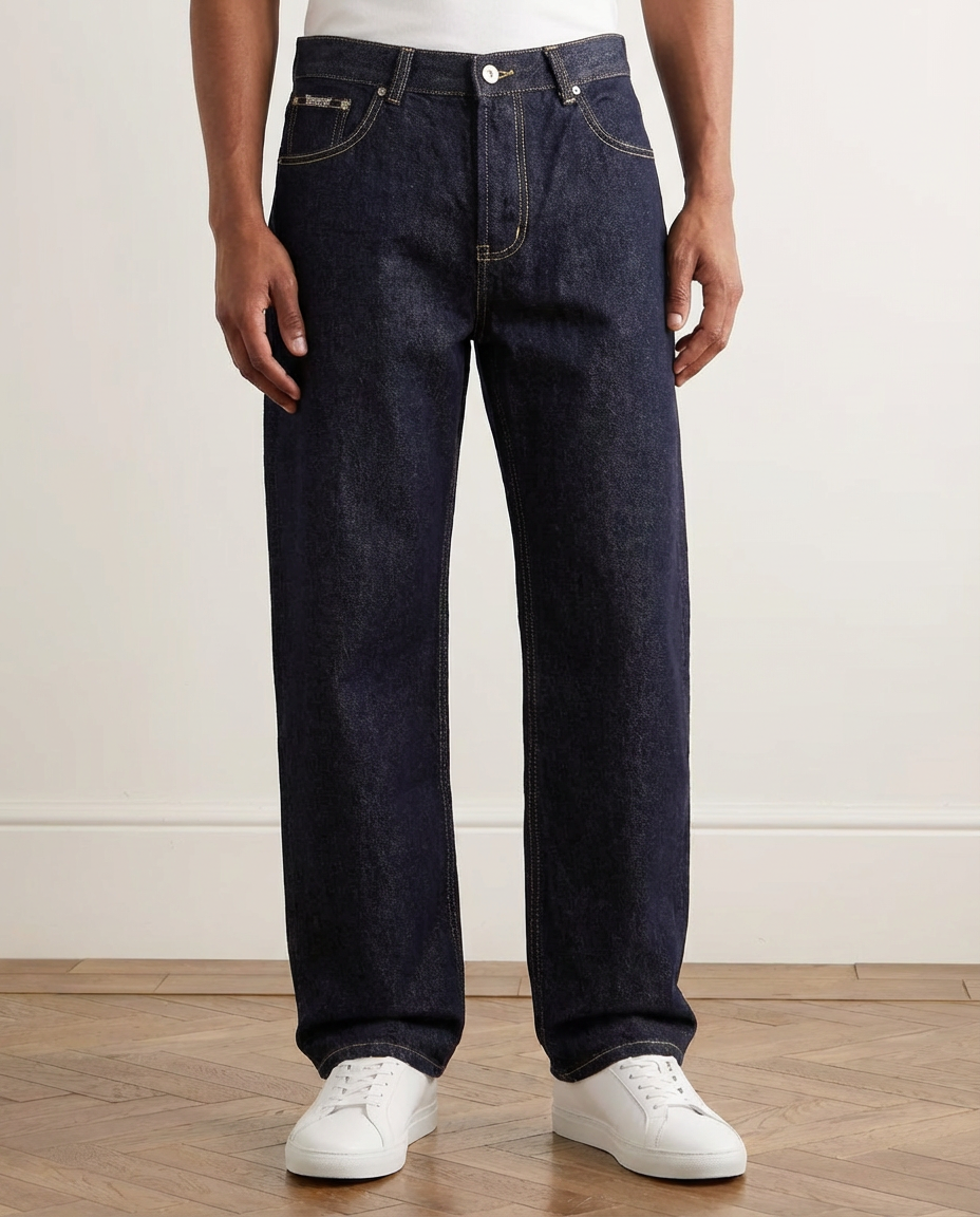 Relaxed fit wide leg jeans Washed Black