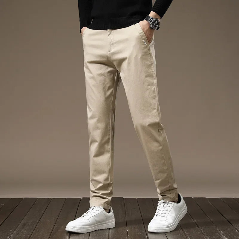 Pure Cotton Slim Fit Trousers