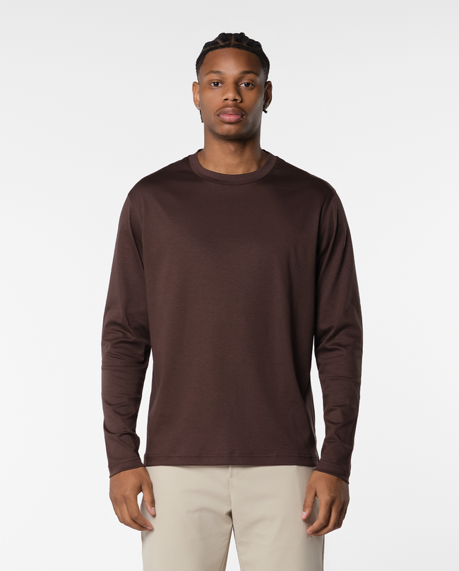 LUXURY LACE-DETAILED T-SHIRT - BROWN