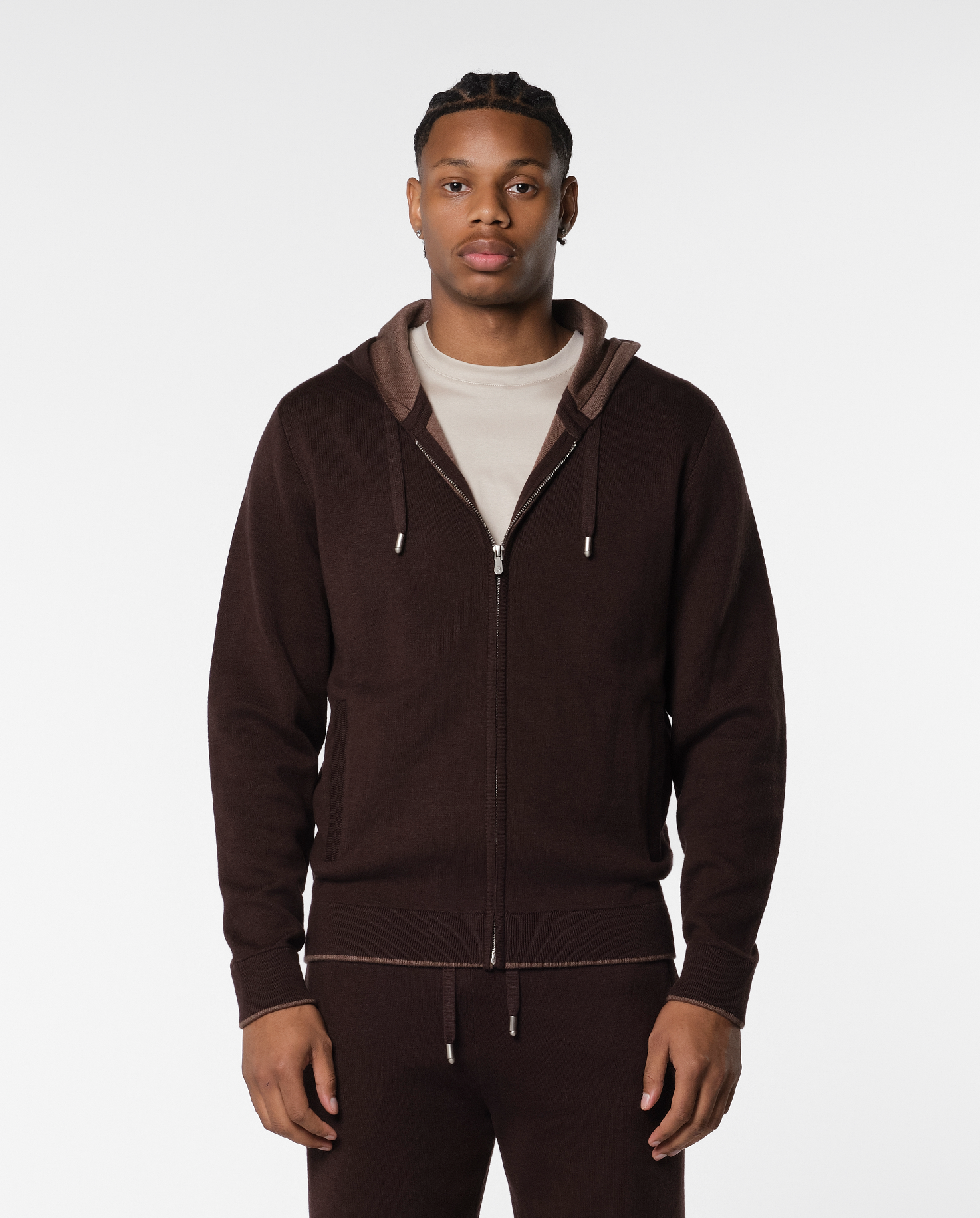 WEEKEND VEST WITH ZIPPER - BROWN