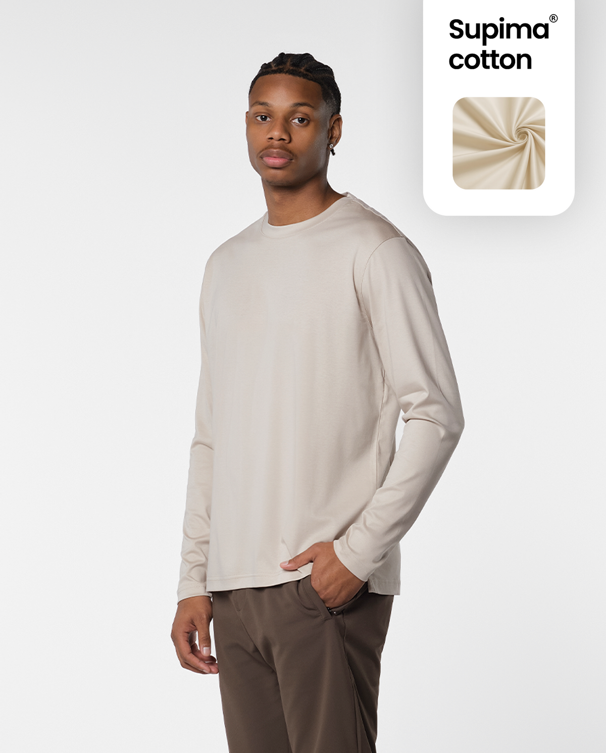 LUKSUS T-PAITA PITÄÄN PITÄÄN - BEIGE